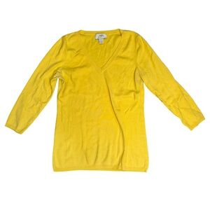 LOFT Sunny Yellow V-Neck Sweater